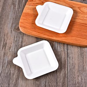 4 6 8 polegadas quadrado açúcar polpa placa papel biodegradável bandeja bolo papel retangular papel placa de cozimento descartável para o partido - Product Image 2