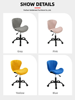 Chaises pivotantes réglables pour table, meubles de bureau à domicile, chambre à coucher, base dorée, style kawaii, pour la coiffeuse