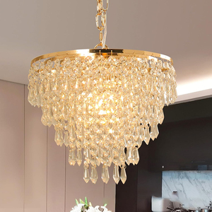 Modern Luxury Round K9 Crystal Chandelier Gold LED Kitchen <strong>Dining</strong> <strong>Light</strong> Modern Chandelier LED Fancy <strong>Light</strong> for Home - Product Image 1