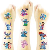 Tatouages temporaires Stitch, autocollants décoratifs mignons de dessins animés pour les fêtes d'enfants, les récompenses de classe, les activités de Noël et à la maison