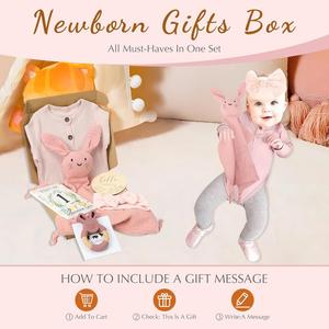 <b>Pink</b> Color Baby Girl Newborn <b>Gifts</b> Box Customized Neutral Baby <b>Gift</b> Basket for New Moms Personalized Baby Shower <b>Gifts</b> Wholesale - Product Image 4