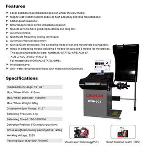 Máy cân bằng lốp tự động KWB503 220V, độ chính xác 1g, phạm vi vành 10-30 inch, dụng cụ cân bằng và chỉnh thẳng bánh xe động - Product Image 2