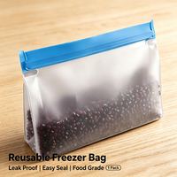 Sacs de conservation alimentaire réutilisables en PEVA, sacs refermables en silicone avec fermeture éclair pour fruits, légumes, viande, restes, qualité alimentaire, adaptés au congélateur
