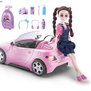 Petite mini jolie poupée de mode voiture électrique coulissante avec poupée, fille <span class=keywords><strong>bébés</strong></span> poupée rose électrique coulissante à la mode avec voiture - Product Image 1