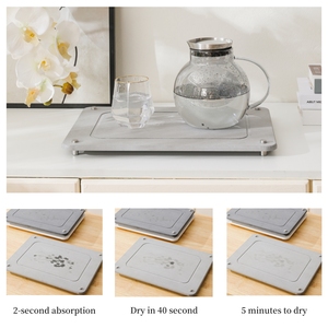 Tapete Absorbente de Agua para Secar Platos, Organizador de Fregadero de 2 Niveles, Escurridor de Platos de Diatomita para Encimera, Escurridor de Vasos - Product Image 2