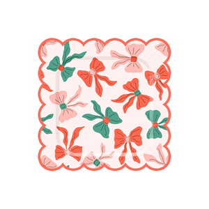 DAMAI New Wave Lace Bowknot Theme in Green and <b>Orange</b> Party <b>Paper</b> Plate Set Supply for Birthday Party - Product Image 4