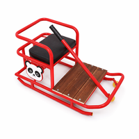 Wild Blade Luge pour enfants durable avec siège, châssis métallique rouge, design Panda, roues jaunes, poignée en caoutchouc