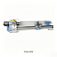 Tour à métaux et bois industriel manuel à vitesse variable YH WM210V pour banc d'atelier étendu, mini-tour à métaux