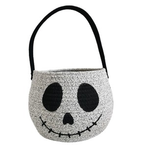 Cesto portátil de lona tejida con cuerda de algodón para dulces de <span class=keywords><strong>Halloween</strong></span>, ideal para fiestas de truco o trato, estilo romántico/retro/anime - Product Image 6