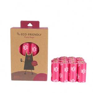 Sacs à déjections canines biodégradables en PLA PBAT et amidon de maïs de bonne qualité, compostables, avec impression en gravure et logo personnalisé - Product Image 2