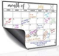 Planificateur mensuel magnétique effaçable à sec de qualité supérieure pour réfrigérateur et bureau, feuille de calendrier magnétique flexible avec revêtement PET résistant aux taches