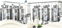 Ligne de production laitière commerciale entièrement automatique, cuve de fermentation du yaourt, stérilisateur UHT, nettoyage CIP, 304SS