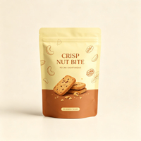 Sachets d'emballage pour biscuits en papier kraft imprimés sur mesure, avec fermeture éclair refermable, Doypack écologique de qualité alimentaire, vente en gros