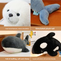 Adorable Peluche Créative en Coton Ultra Doux en Forme de Dauphin, Coussin de Câlin pour Enfants, Aide au Sommeil, Idéal pour Anniversaire