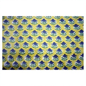 <b>WOODEN</b> <b>BLOCK</b> CRAFT INDIA Hand <b>Block</b> Floral Print Fabric Lightweight Yard Dresses Home Decor Casual Natural Style Four Seasons - Product Image 1