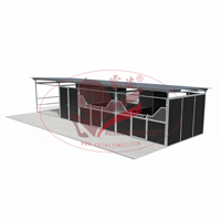 Box pour chevaux portables et mobiles avec toit, série de luxe durable en acier, pour écuries temporaires