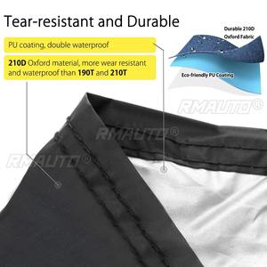 Housse de protection pour vélo 201D, imperméable, protection contre la neige, la pluie, le soleil, les UV, anti-poussière, pour un ou deux vélos - Product Image 3
