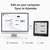 Kylendar Mini 4.2 "E-Paper Smart Calendrier PC Carte Sélection WiFi Synchronisation Météo Horloge À Faire Nouvelles Finance Bureau Tableau de Bord Affichage