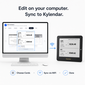 Kylendar Mini 4.2 "E-Paper Smart Calendrier PC Carte Sélection WiFi Synchronisation Météo Horloge À Faire Nouvelles Finance Bureau Tableau de Bord Affichage - Product Image 3