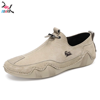 Mocasines de Cuero Antideslizantes para Hombre, Zapatos Casuales de Moda, Forro de Cuero Genuino, Talla Grande, Corte Bajo, para Primavera, Verano y Otoño