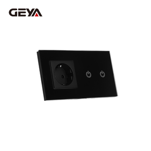 Europäische Deutsche Schuko-Steckdose Einzelsteckdose 16A 100-240V Touch-Panel Wasserdichte Glas-Wandsteckdose 228mm - Product Image 3