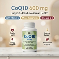 Capsules de Coenzyme Q10 Ubiquinol Cq10, 60 unités, complément alimentaire pour le soutien immunitaire, extrait naturel, unisexe, meilleur prix, OEM ODM