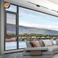 Ventanas y Puertas de Doble Acristalamiento Modernas GS de Gran Venta Ventanas Abatibles de Aluminio y Vidrio para Casas