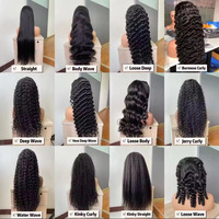 Perruques en cheveux humains bouclés vierges indiens en gros, 13x6 HD transparentes pour lace frontale double drawn sans colle, longues