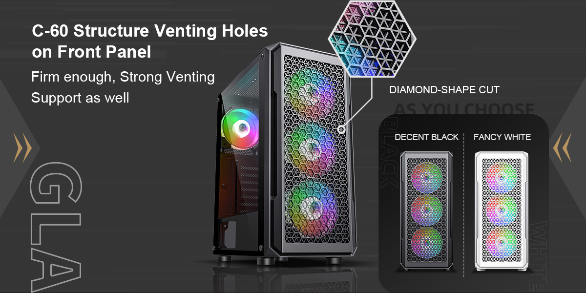 [FACE]Glass Set 未開封 Dual Tempered Glass Mid Tower PC Case for Gaming Computers