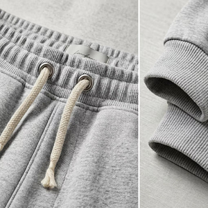 Wholesale Custom Heavyweight Cotton Women Two Piece <b>Set</b> Oversized Blank Hoodie and Sweatpants <b>Set</b> Unisex Streetwear Tracksuit - Product Image 5