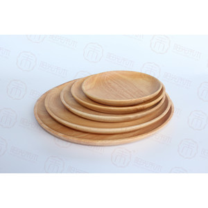 Platos Redondos de Madera de Caucho para Postres, Aperitivos, Frutas, Sushi, Pasteles, Uso en Hoteles, Cafeterías y Salones de Té, Solo Lavar a Mano - Product Image 2