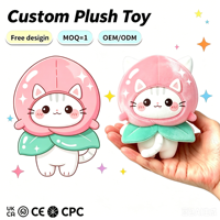 Nouveauté Peluche Cochon Pêche Super Douce Anti-Stress Jouet Dessin Animé OEM ODM Poupée Chat Personnalisée pour Souvenir Commandes en Gros Cadeaux