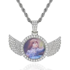Colgante de Moissanita con Alas de Ángel Brillantes, Plata 925, VVS, Amuleto Conmemorativo, Certificado GRA, Pasa el Test de Autenticidad, Joyería Hip Hop Personalizada de Ángel Guardián - Product Image 6