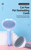 Brosse lissante auto-nettoyante en forme de patte pour chats et chiens, poils courbés, peigne de toilettage pour animaux, en acier inoxydable, pour l'élimination des poils morts