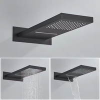 Ensemble de douche en laiton noir certifié CE Mélangeur de douche en acier inoxydable 304 Tête dissimulée Système de douche chaude et froide à haute pression