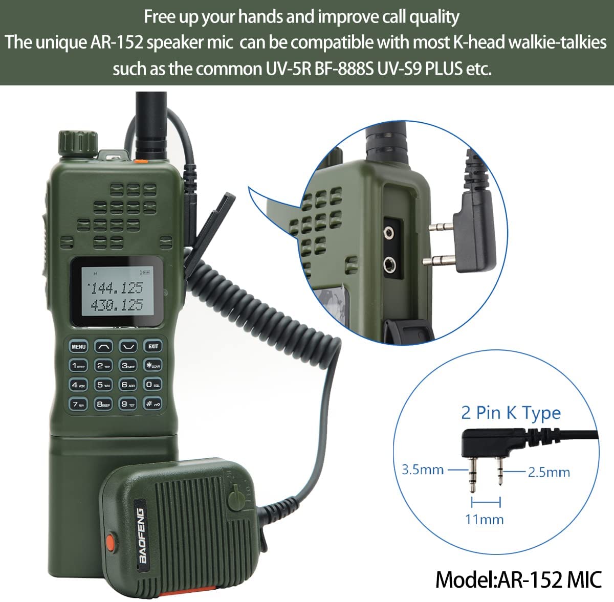 Radio Táctica Digital Portátil de Doble Banda AN/PRC-152A(UV) de