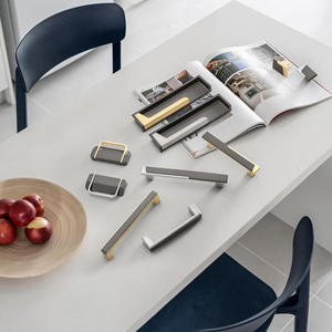 Poignée de porte de commode en alliage d'aluminium de décorateur de grain vertical minimaliste pour armoires de cuisine d'hôtel de chambre à coucher pour l'usage de garde-robe - Product Image 1