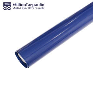 Rouleau de bâche en PVC enduit Million Double Blue Knife, tissu vinyle robuste imperméable et anti-UV pour bâche de camion - Product Image 2