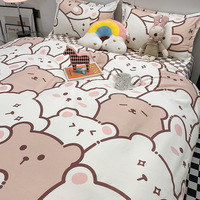 Ensemble de draps de lit en coton aloès 3/4 pièces housse de couette Queen King Size ensembles de literie pour la maison pour enfant