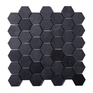 Цена мозаичной плитки, шестигранная мозаичная плитка из черного базальта, мозаика из базальта