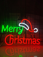 Enseigne néon de Noël LED, motif Père Noël, sapin, renne, cloche, canne à sucre, décoration murale pour la maison, les vitrines de magasin et les fêtes de fin d'année