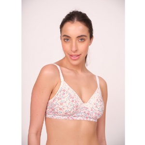 <b>Soft</b> Lightly Padded T Shirt Bra With Lace for Women Everyday Wear Breathable Seamless Bra Full Coverage Stylish Lingerie - Product Image 1