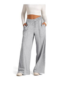 Calça Cargo Feminina de Primavera e Outono Casual Confortável Antirrugas com Frente Lisa Esportiva e Moderna de Cintura Média em Cor Sólida e Perna Larga - Product Image 6