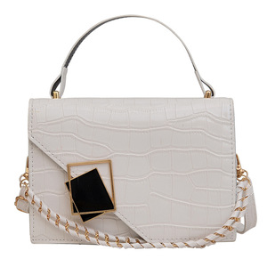 Bolsos Cuadrados Pequeños en Tendencia, Textura de Piedra, Cierres Magnéticos, Cuero PU, Bolsos Cruzados de Mano para Mujer, Elegantes y Exquisitos - Product Image 1