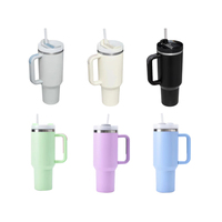 Gourde personnalisée de 40oz pour enfant avec paille gobelet thermos cruche d'eau avec poignée bouteille d'eau en acier inoxydable