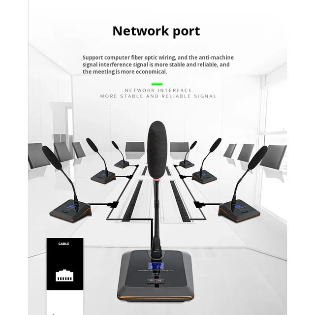 ISR TTD2266 Digital Wired Hand-in-Hand Conference System Gooseneck Desktop Remote Video Microphone Super Cardioid Directional