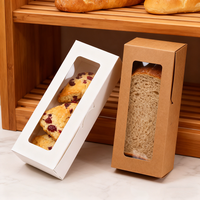 Boîtes à pâtisserie en papier kraft écologique transparentes avec fenêtre rectangulaire pour macarons, tartes aux œufs, petits gâteaux