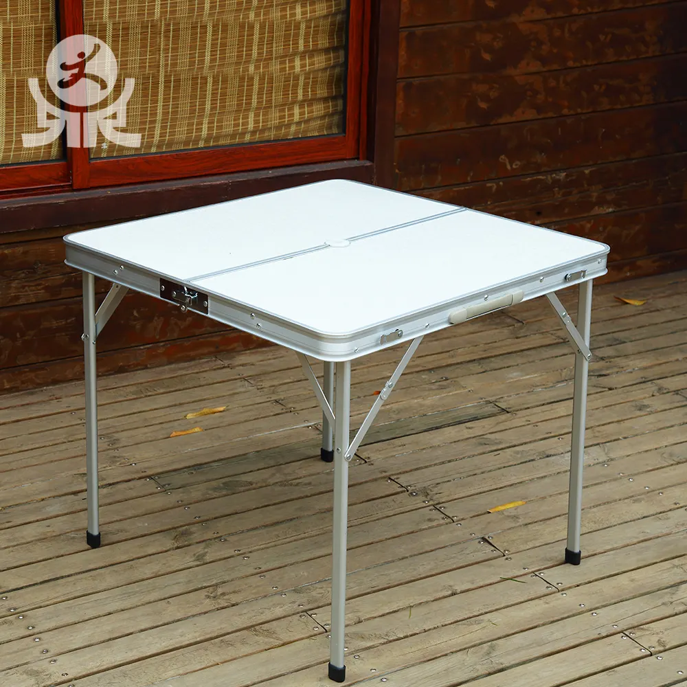 Meja dan kursi luar ruangan promosi meja piknik portabel meja mahyong sederhana persegi dapat dilipat