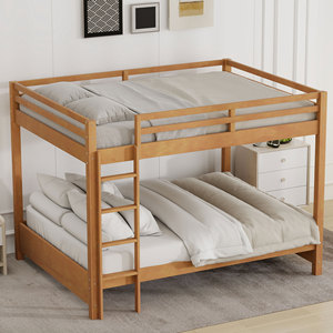 Wooden <b>Bunk</b> <b>Bed</b> Pine Solid <b>Wood</b> Twin Over Full Durable Framework Structure For Bedroom Dormitory - Product Image 1