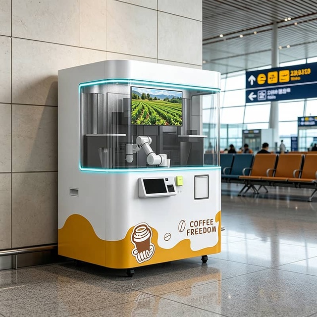 Innovative Single Arm Ai Coffee Kiosk Robot With Full Automatic Latte Art Printing
